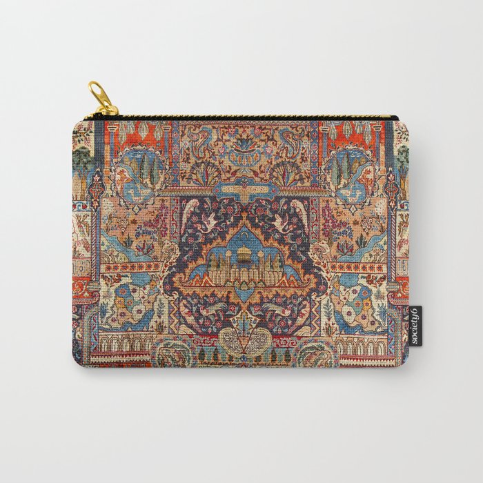 Golden Nature Antique Persian Kashmar Carry All Pouch Gallery Image 1