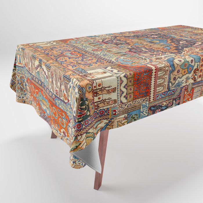 Golden Nature Antique Persian Kashmar Tablecloth Gallery Image 1