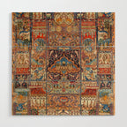 Golden Nature Antique Persian Kashmar Wood Wall Art Gallery Image 1