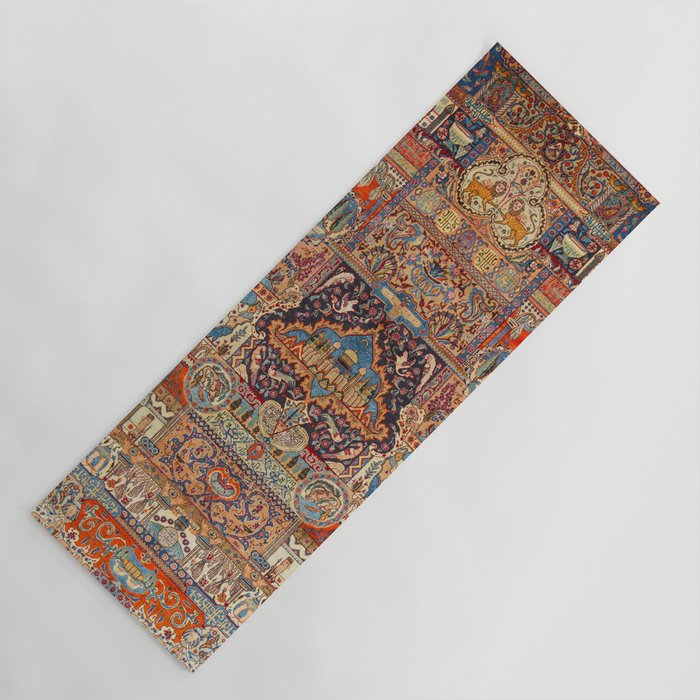 Golden Nature Antique Persian Kashmar Yoga Mat Gallery Image 1