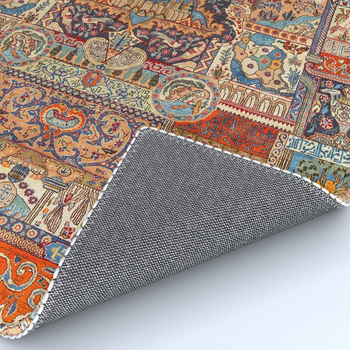 Golden Nature Antique Persian Kashmar Rug Gallery Image 4