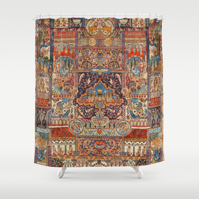 Golden Nature Antique Persian Kashmar Shower Curtain Gallery Image 1