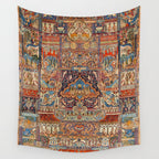 Golden Nature Antique Persian Kashmar Wall Tapestry Gallery Image 4