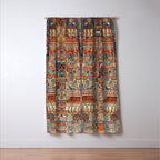 Golden Nature Antique Persian Kashmar Window Curtain Gallery Image 3