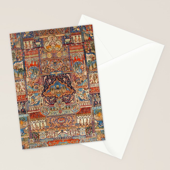 Golden Nature Antique Persian Kashmar Stationery Card Gallery Image 2
