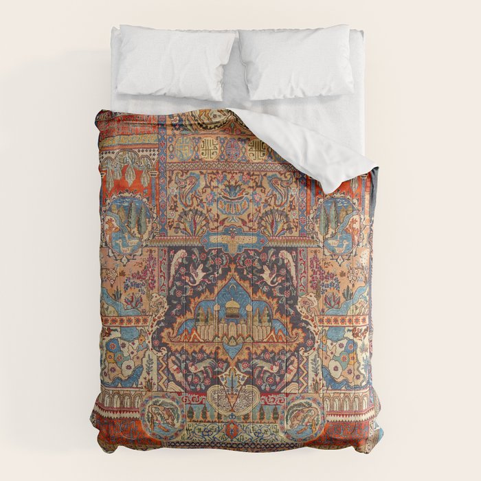 Golden Nature Antique Persian Kashmar Comforter Gallery Image 6