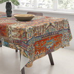 Golden Nature Antique Persian Kashmar Tablecloth Gallery Image 3