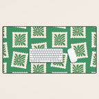Vintage flower postage stamp pattern Desk Mat Gallery Image 1