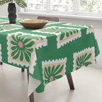 Vintage flower postage stamp pattern Tablecloth Gallery Image 3