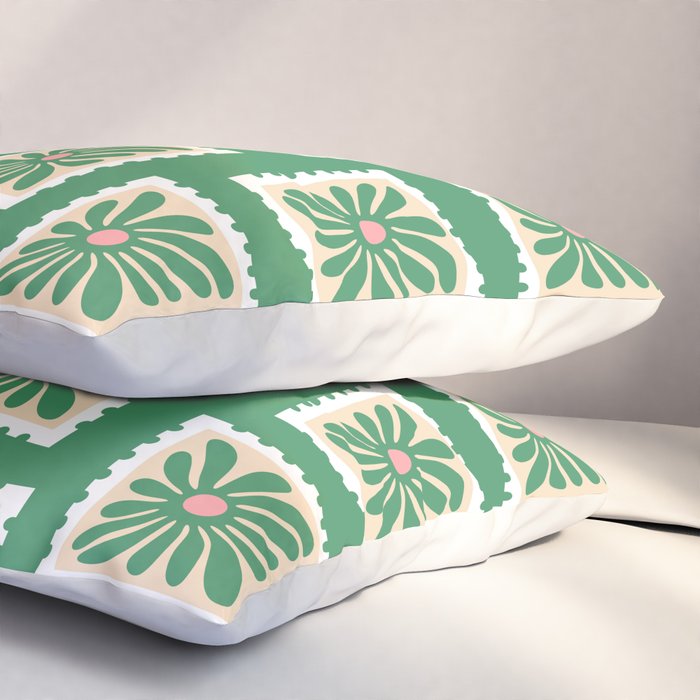Vintage flower postage stamp pattern Pillow Sham Gallery Image 3