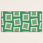 Vintage flower postage stamp pattern Desk Mat Gallery Image 3