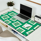 Vintage flower postage stamp pattern Desk Mat Gallery Image 2