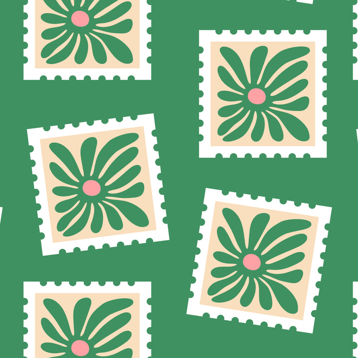 Vintage flower postage stamp pattern Coffee Mug Gallery Image 2