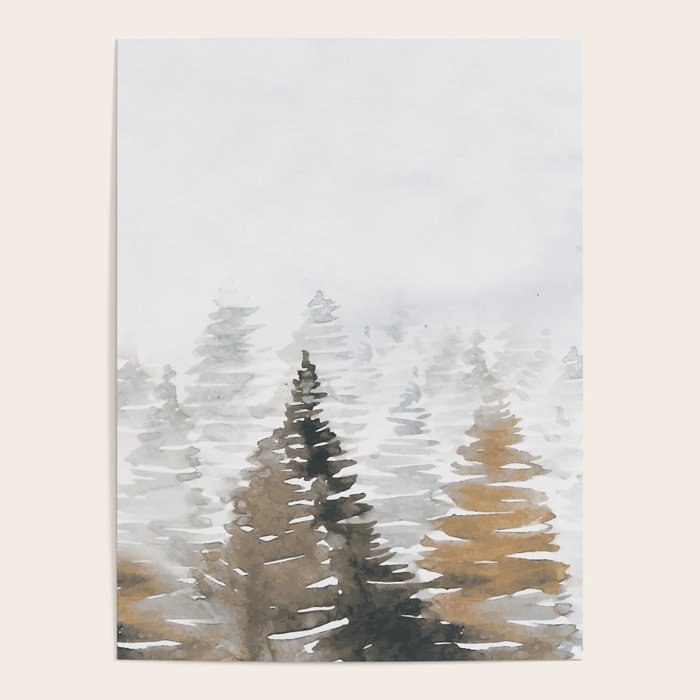 Watercolor Pine Trees 3 Poster Gallery Image 4