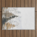 Watercolor Pine Trees 3 Outdoor Rug Gallery Image 1