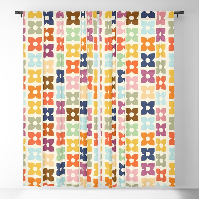 Retro Nostalgic Pastel Flowers Window Curtain Gallery Image 5