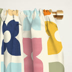 Retro Nostalgic Pastel Flowers Window Curtain Gallery Image 2