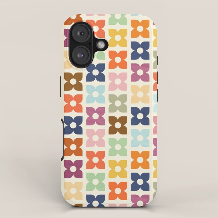 Retro Nostalgic Pastel Flowers iPhone Case Gallery Image 1