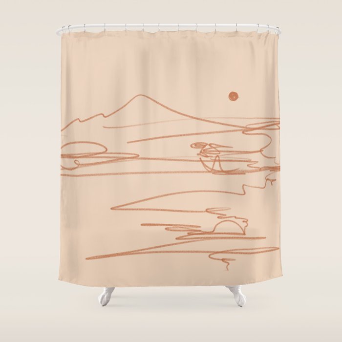 Line Mountain Sunset. Shower Curtain Gallery Image 1