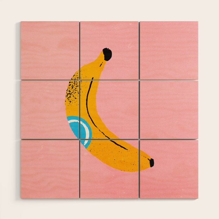 Banana Pop Art Wood Wall Art Gallery Image 1