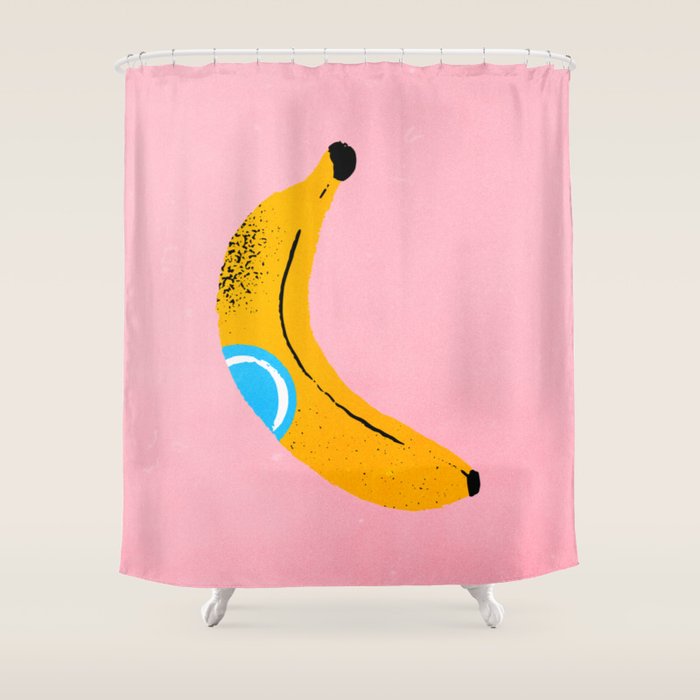 Banana Pop Art Shower Curtain Gallery Image 1