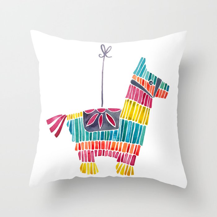 Mexican Donkey PinÌata - CMYK Palette Throw Pillow Gallery Image 6