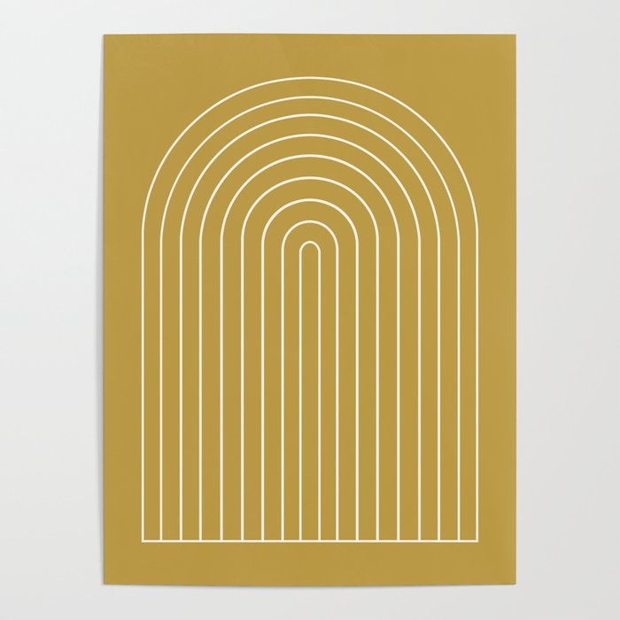 Minimal Arch XLIX Ochre Yellow Modern Geometric Lines Poster Gallery Image 4