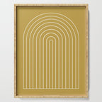 Minimal Arch XLIX Ochre Yellow Modern Geometric Lines Serving Tray Gallery Image 1