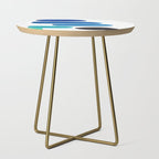 Colorful Mid Century Modern Pop Art Minimalist Style Teal Blue Aquamarine Bubbles White Background Side Table Gallery Image 1