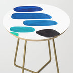 Colorful Mid Century Modern Pop Art Minimalist Style Teal Blue Aquamarine Bubbles White Background Side Table Gallery Image 2