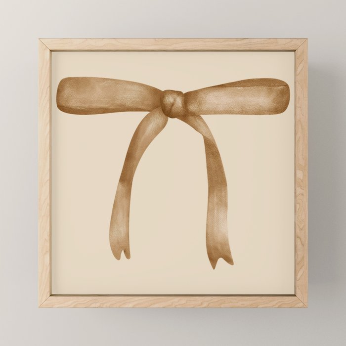 Bows & Ribbons Pattern LVI Neutral Beige Mini Art Print Gallery Image 1