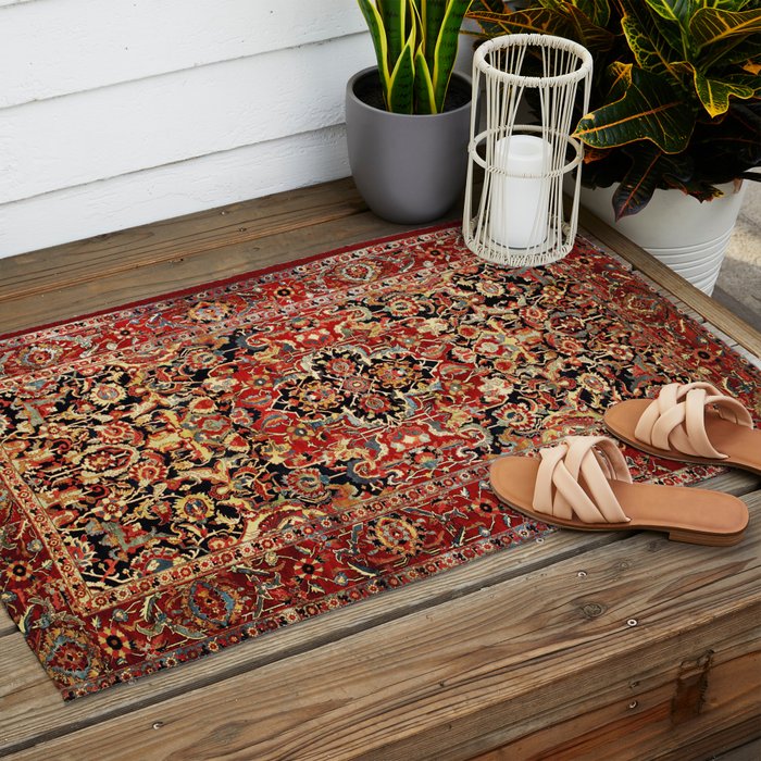 Heriz Northwest Persian Carpet Print Outdoor Rug Gallery Image 2
