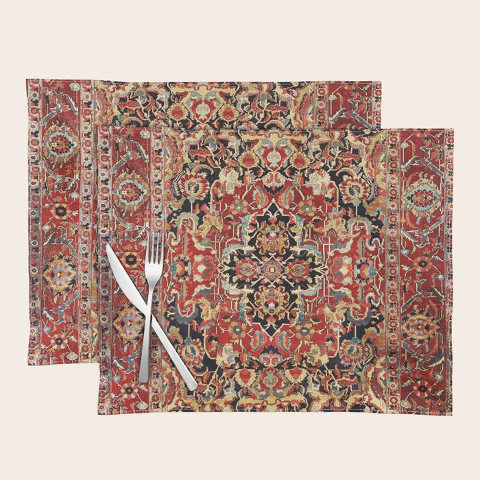 Heriz Northwest Persian Carpet Print Placemat Gallery Image 1