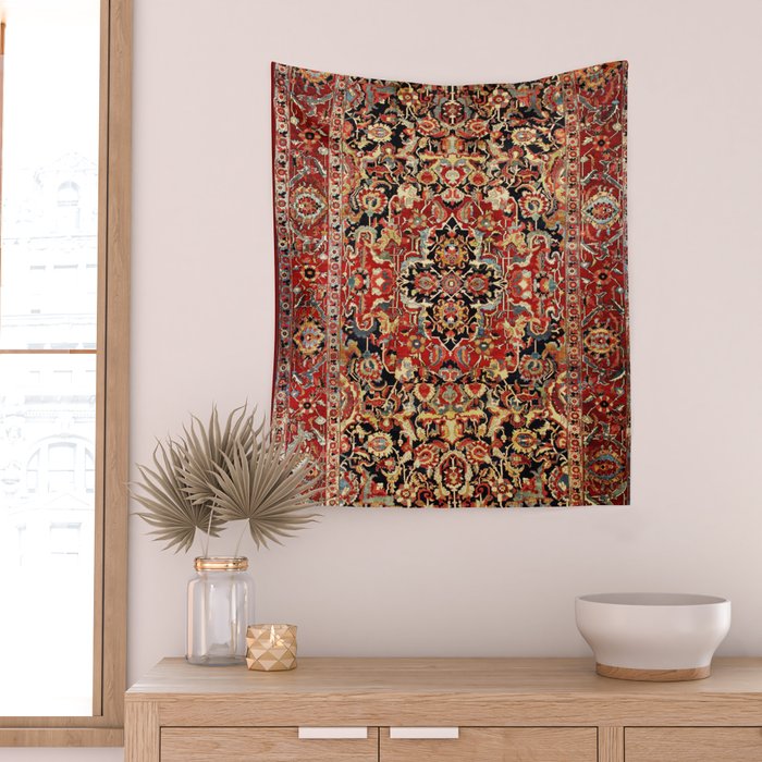 Heriz Northwest Persian Carpet Print Wall Tapestry Gallery Image 2