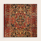 Heriz Northwest Persian Carpet Print Wood Wall Art Gallery Image 1