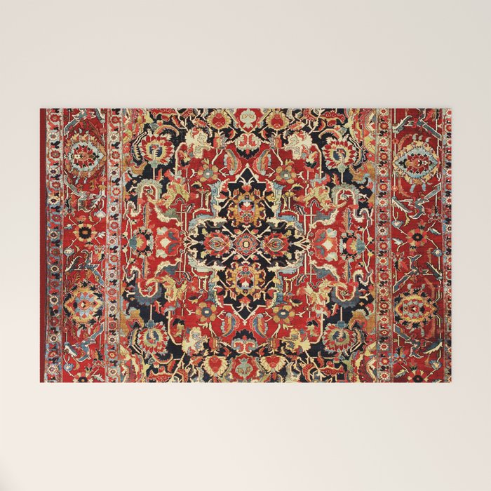 Heriz Northwest Persian Carpet Print Welcome Mat Gallery Image 1
