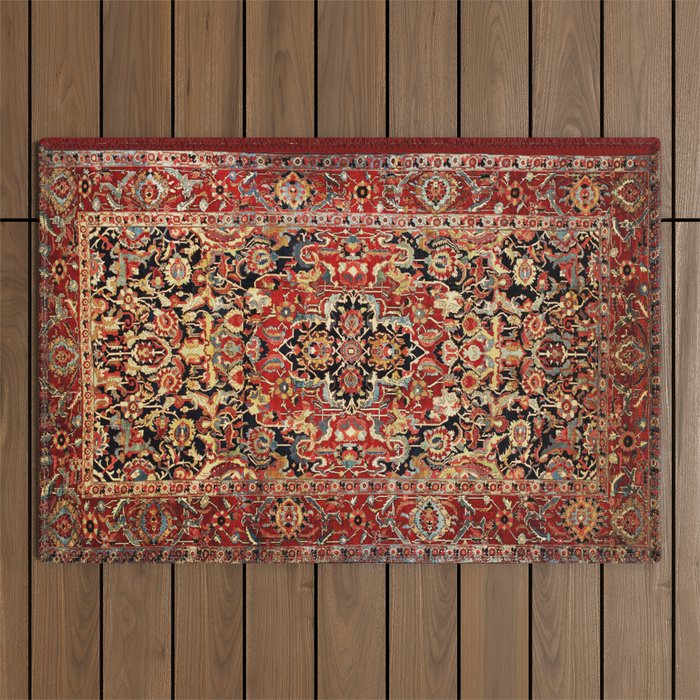 Heriz Northwest Persian Carpet Print Outdoor Rug Gallery Image 1