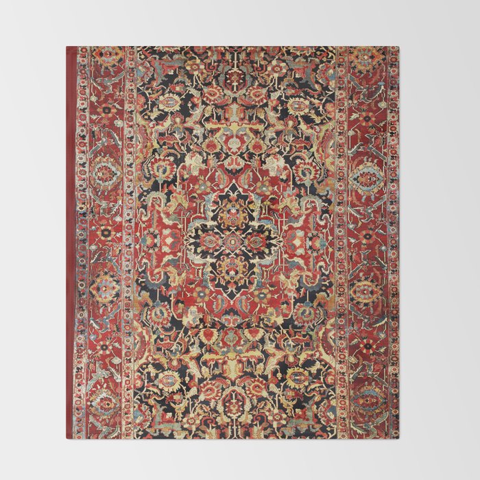Heriz Northwest Persian Carpet Print Throw Blanket Gallery Image 2