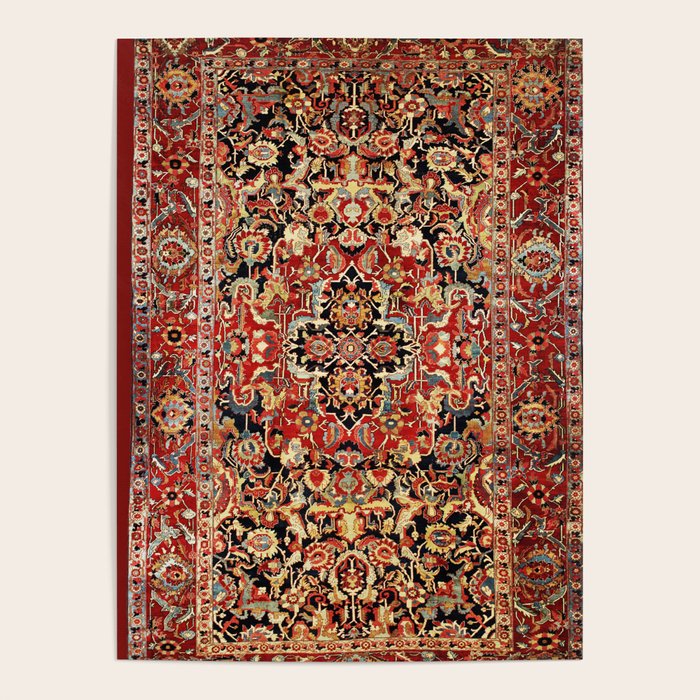 Heriz Northwest Persian Carpet Print Poster Gallery Image 4