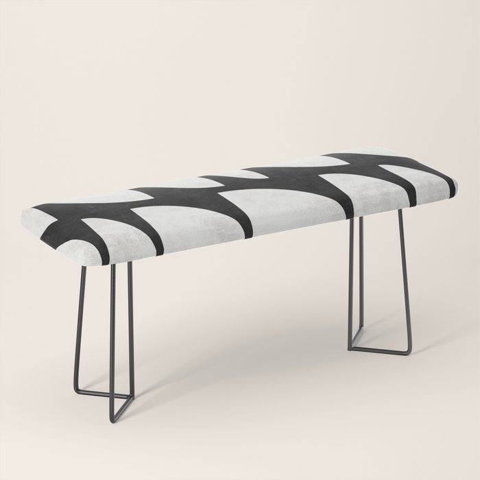 Mid-Century Modern Pattern No.8 - Black and White Bench Gallery Image 1