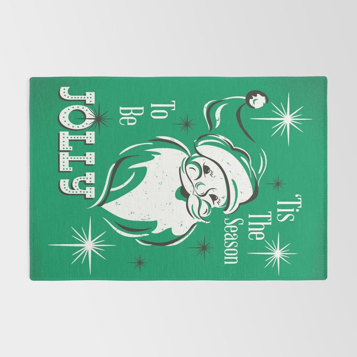 'Tis The Season - Retro Santa Green Rug Gallery Image 2