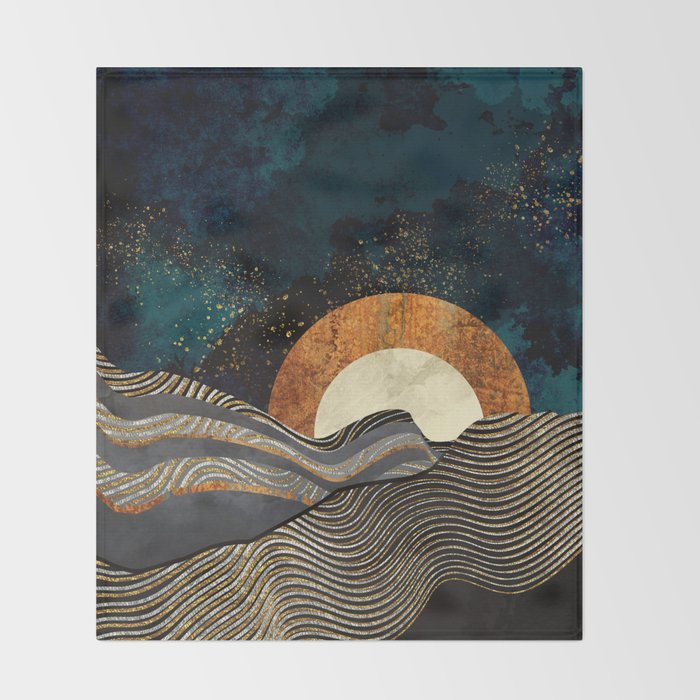 Gold & Silver Fields Throw Blanket Gallery Image 2