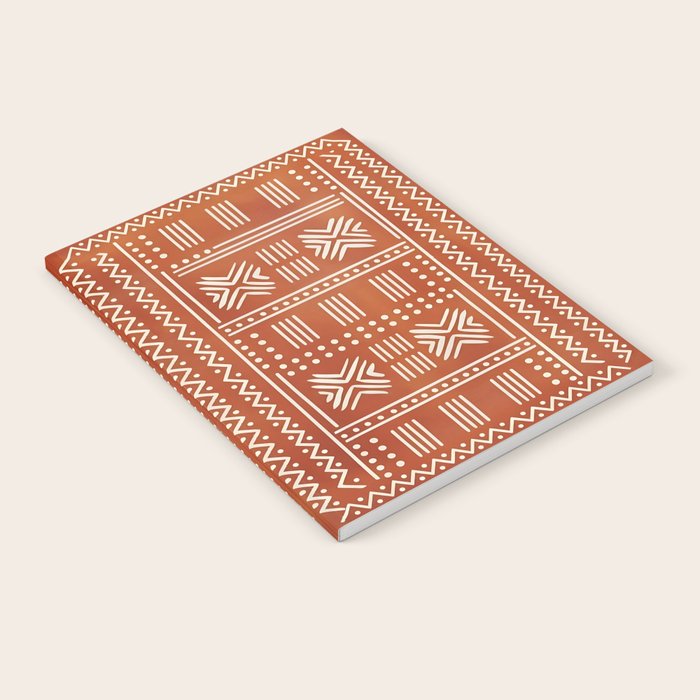 Geometric Tribal Pattern on Terracotta Notebook Gallery Image 2