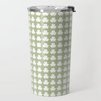 Clovers XXVI Natural Green Botanical Pattern Travel Mug Gallery Image 2