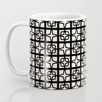 Mid Century Modern Retro Atomic Star Tiles Geometric Pattern Black and Almond Cream Coffee Mug Gallery Image 3