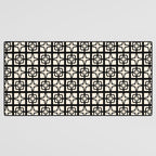 Mid Century Modern Retro Atomic Star Tiles Geometric Pattern Black and Almond Cream Desk Mat Gallery Image 3