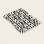Mid Century Modern Retro Atomic Star Tiles Geometric Pattern Black and Almond Cream Notebook Gallery Image 3