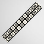 Mid Century Modern Retro Atomic Star Tiles Geometric Pattern Black and Almond Cream Table Runner Gallery Image 3