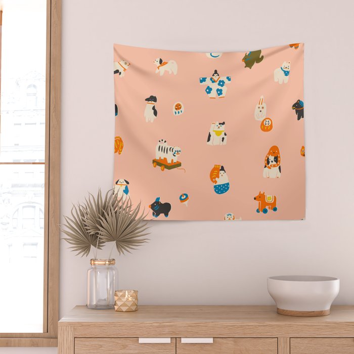 Japanese folk toys Wall Tapestry Gallery Image 2