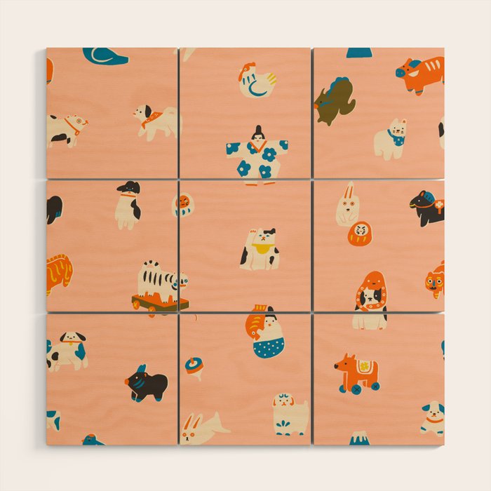 Japanese folk toys Wood Wall Art Gallery Image 1